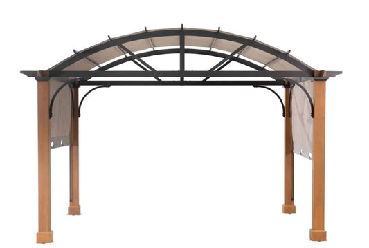 Light Brown Replacement Canopy For Pergola With Wooden Pole (10x12) Sold At Home Depot