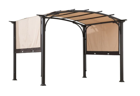 Beige Replacement Canopy For Domed Top RetracTable Shade Pergola (10X8 Ft)