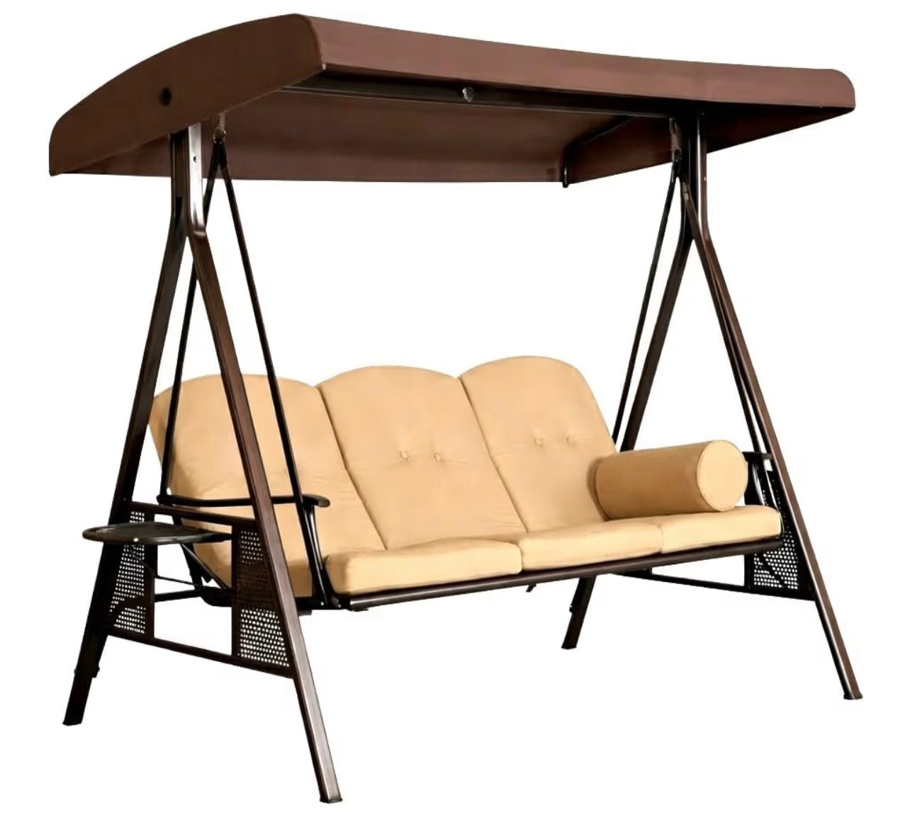 Reinforced Replacement Canopy Top Cover Compatible with The APSW8T Abba Patio 3 Seat Swing – Classic Brown, Riplock 350