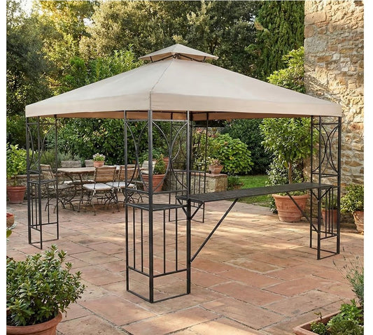 Reinforced RipLock 350 Replacement Canopy Top Cover Compatible with Crescent 10’ x 10’ Gazebo - Beige
