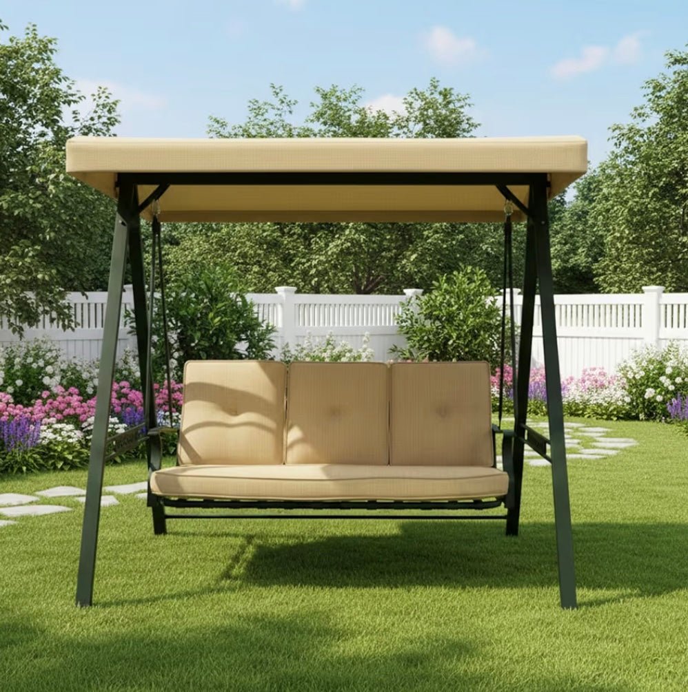 Reinforced RipLock 350 Replacement Canopy Top Cover Compatible with North Haven Swing Model SC-J-100GS - Beige
