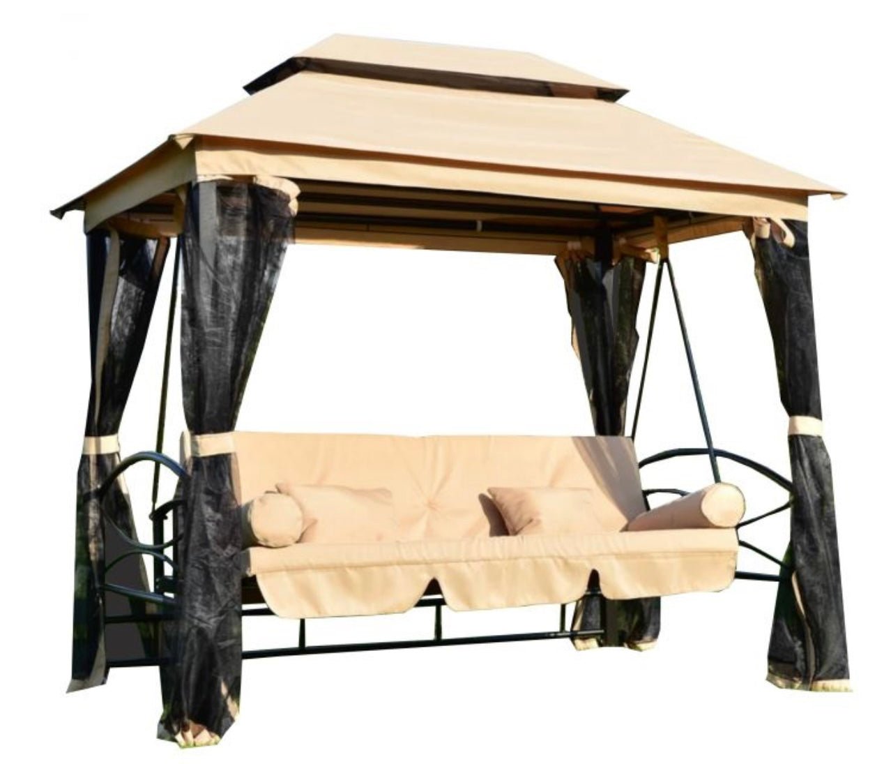 Replacement Canopy and Netting Set for Outsunny Gazebo Swing - Riplock 350