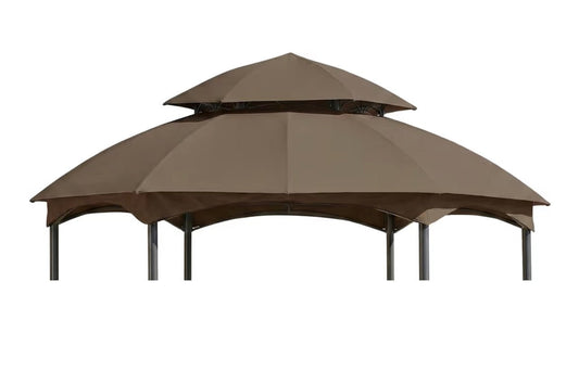 Replacement Canopy and Vent Cover Set for Big Lots Six Leg Gazebo Riplock 350 Brown