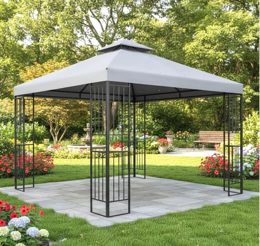 Replacement Canopy and Vent Set for Mainstays 2020 Easy Assembly Gazebo 10x10- Riplock 350 Beige
