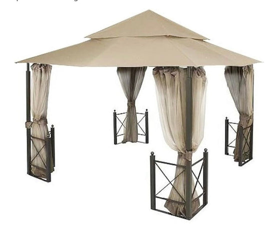 Replacement Canopy for The Hampton Bay Harbor Gazebo GFS0125A 12x12 - Standard 350 - Nutmeg