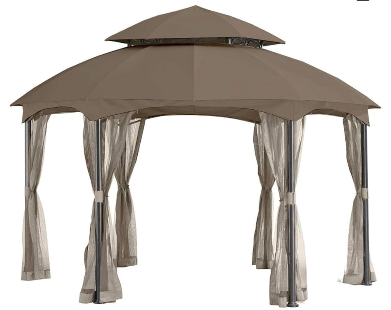 Replacement Canopy Hexagon Gazebo Riplock 350 Nutmeg