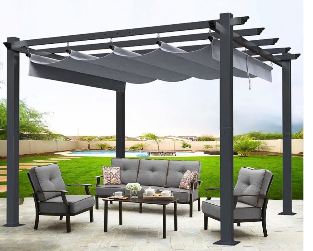 Replacement Canopy Top Cover for 8x10 Pergola - Riplock 500 Fabric Beige