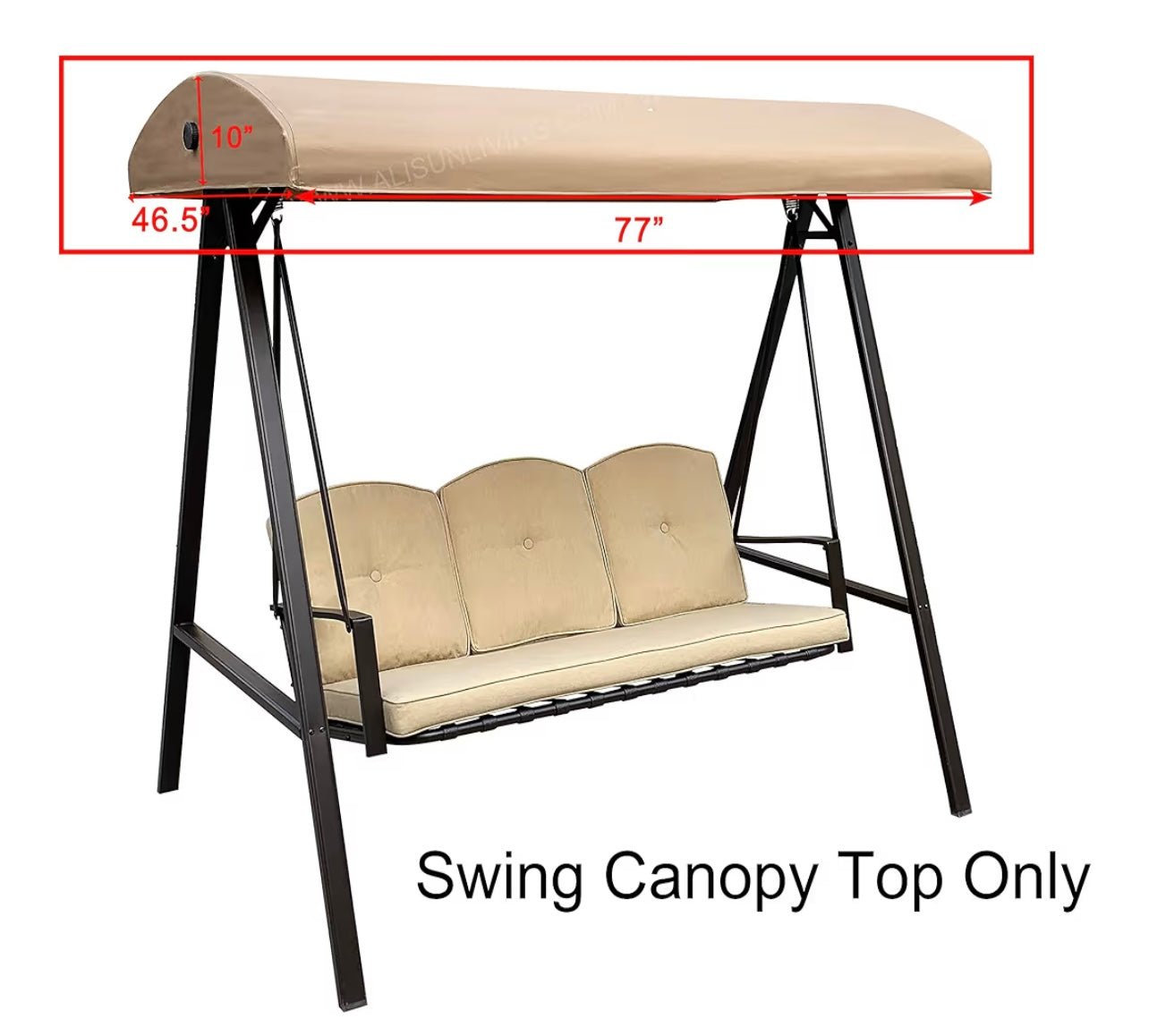 Replacement Canopy Top for Hampton Bay 3-Seater Patio Swing GSS00132D (Top Only)