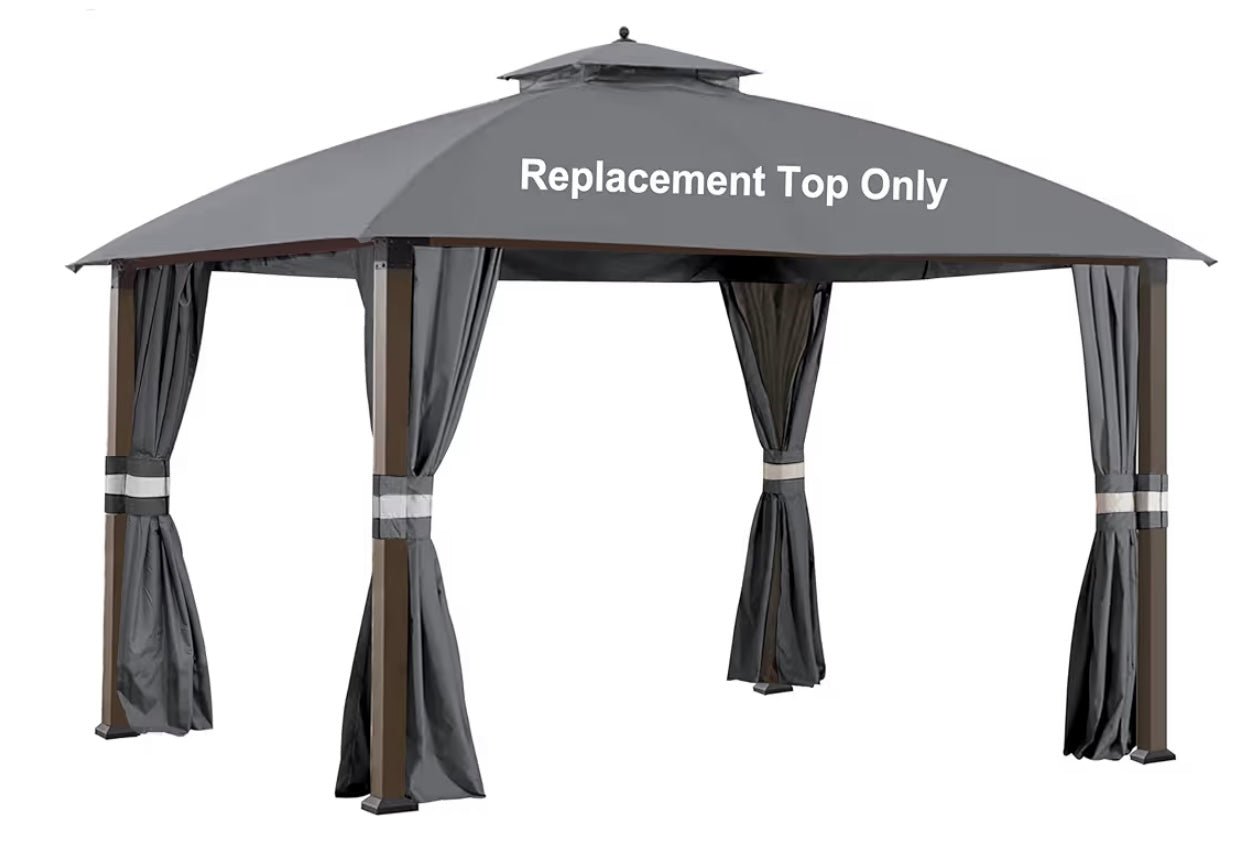 Replacement  Canopy & Vent Cover for Legacy Broyhill Brooke and Ashville Gazebo -Riplock 350 - Gray
