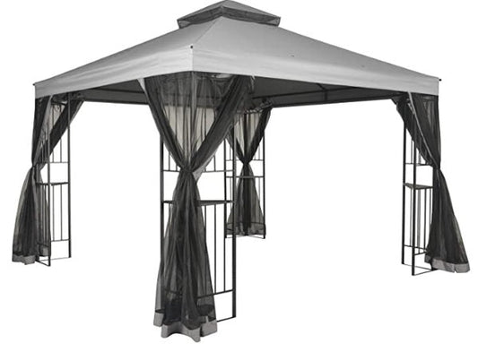 Replacement Mosquito Netting for Mainstays 2020 Easy Assembly Gazebo 10x10- Riplock 350 Slate Gray