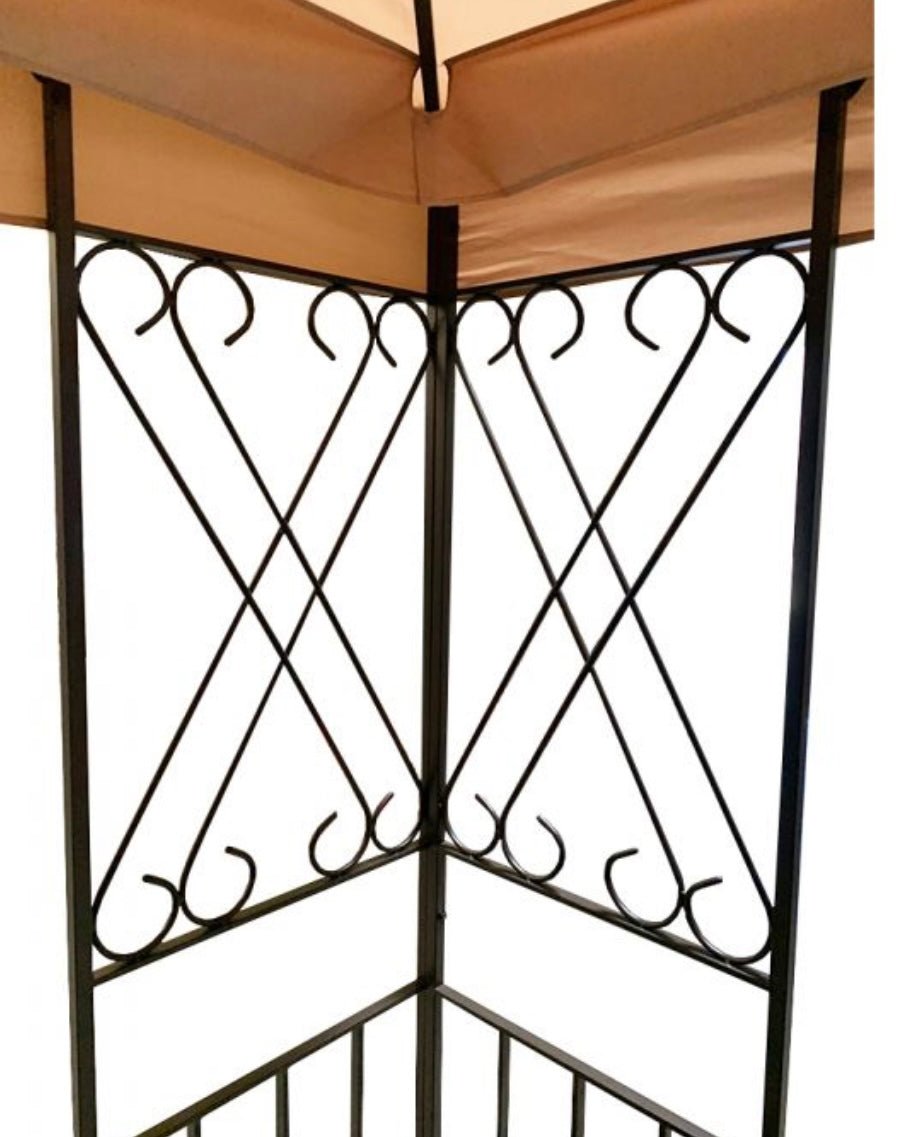Replacement Canopy For Scroll Gazebo Khaki (10X12 Ft)