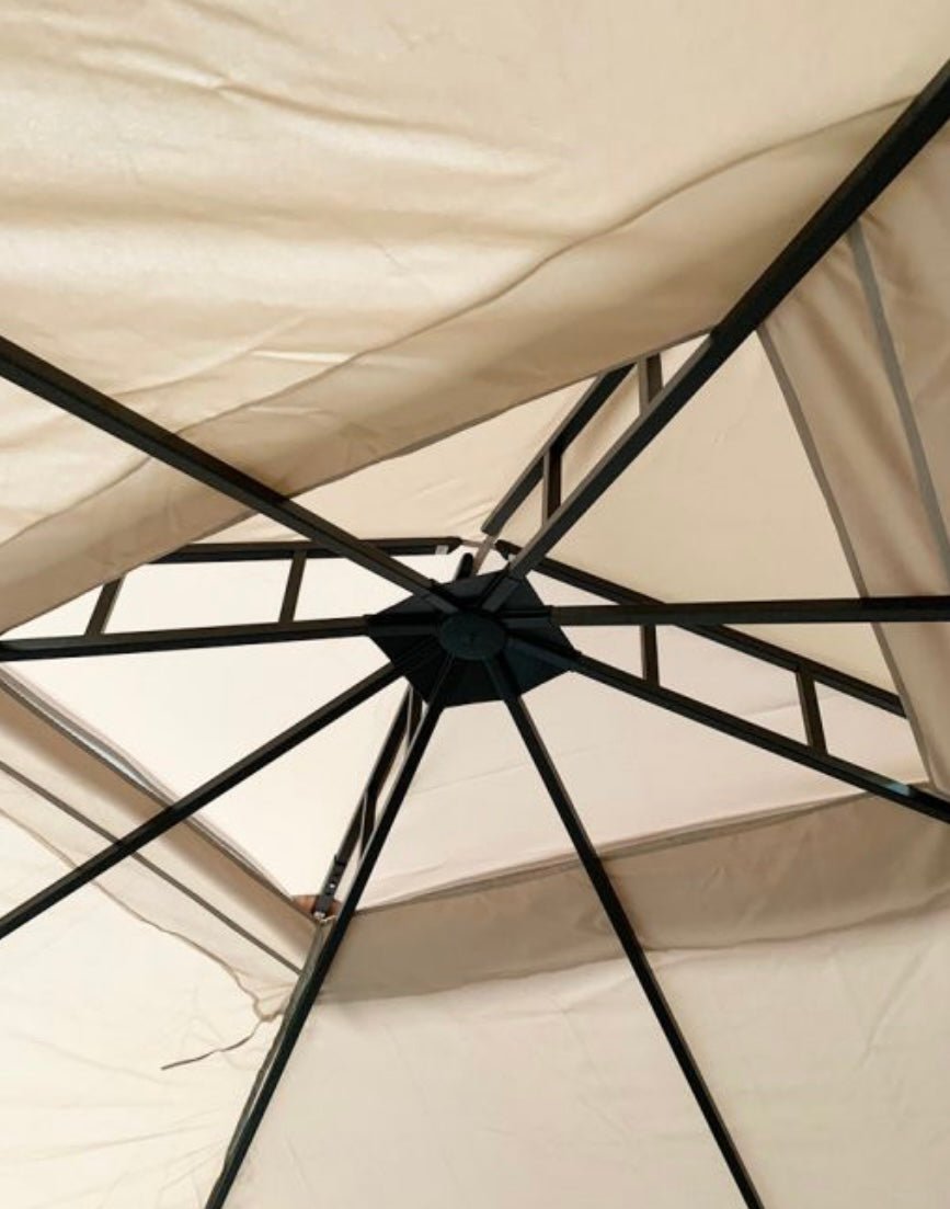 Replacement Canopy For Scroll Gazebo Khaki (10X12 Ft)