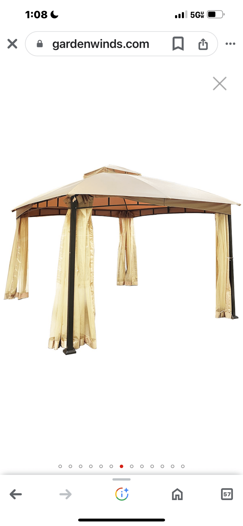 Replacement Premium Heavy Duty Canopy Top 2634987Lowe's 10' x 12' Gazebo