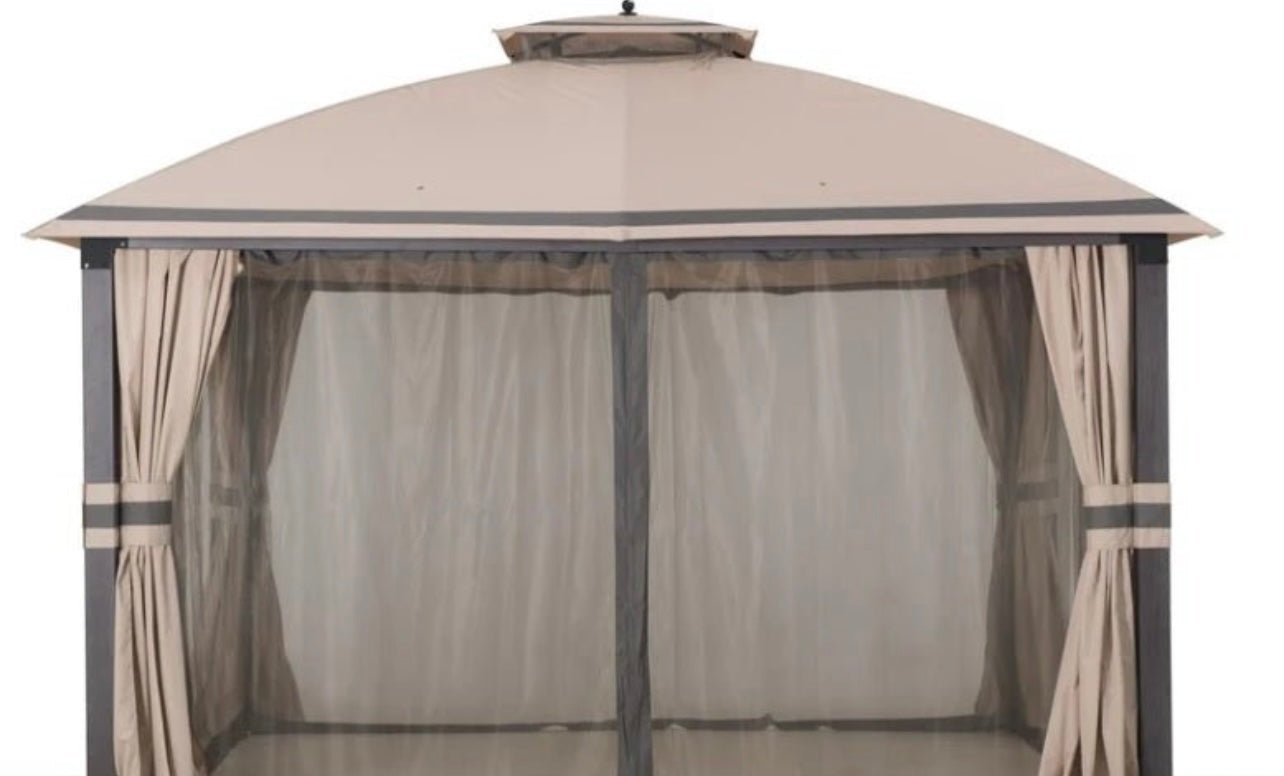 Replacement Privacy Curtain  and Netting Set for Broyhill Eagle Brooke and Ashford Gazebo 350 - Beige