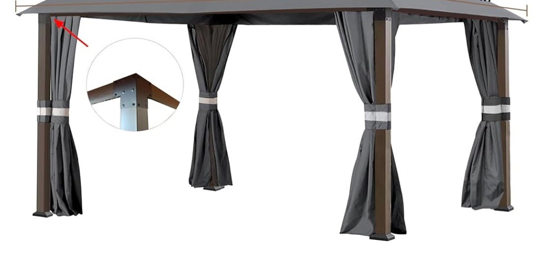 Replacement  Privacy Curtain for Legacy Broyhill Eagle Brooke and Ashford Gazebo - RipLock 350 - Gray