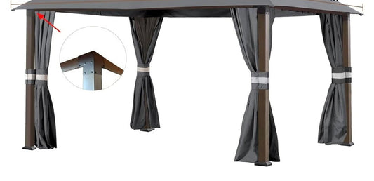 Replacement  Privacy Curtain for Legacy Broyhill Eagle Brooke and Ashford Gazebo - RipLock 350 - Gray