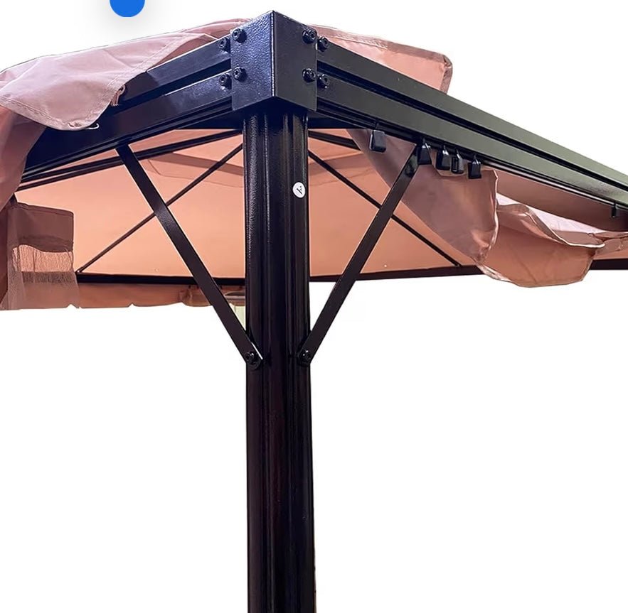 Replacement Privacy Curtain Top Cover Compatible with The  12ft Square Gazebo - Classic Beige, Riplock 350
