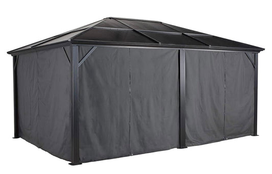 Sojag 135-4154917 Spun Polyester Gazebos Curtains for Meridian Hard Top Sun Shelter, 12' x 16', Grey