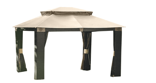 SUNJOY ANTIGUA WICKER GAZEBO MOSQUITO NETTING 10X12 MODEL L-GZ806PAL-C