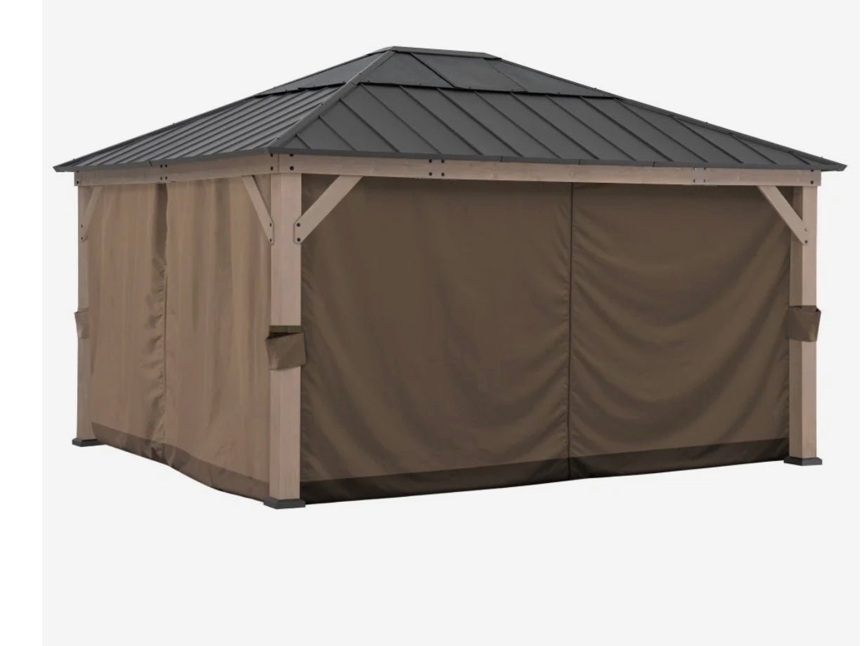 SUNJOY Outdoor Replacement Curtains for 13 ft. × 15ft. Wood-Framed Gazebos