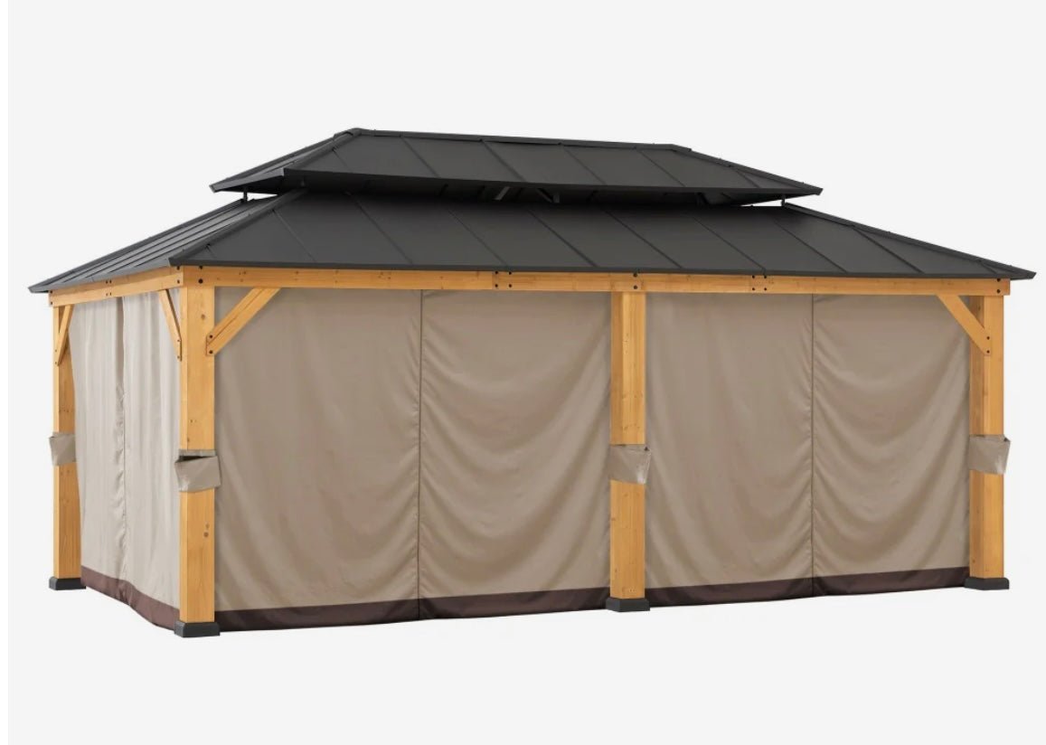 SUNJOY Replacement Gazebo Privacy Curtain for 12 ft. × 20 ft. Patio Wooden Gazebo