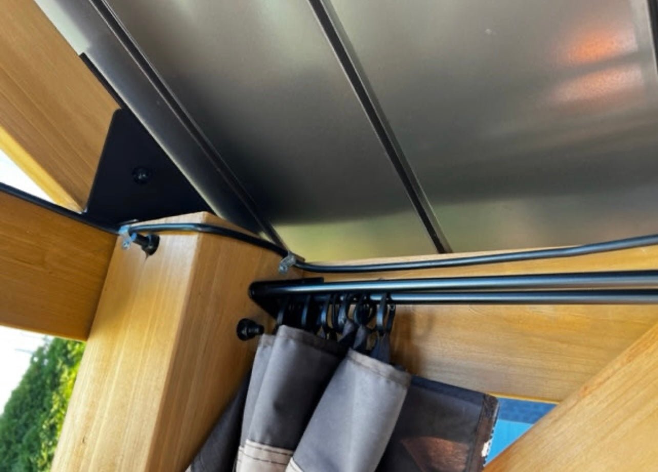 Sunjoy Replacement Universal Curtains and Mosquito Netting for 13 ft. ×15 ft. Wood-Framed Gazebos (W/Netting Tube) A111901100