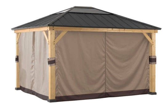 Universal Curtains and Mosquito Netting for 10ft. × 14ft. Wood-Framed Gazebos