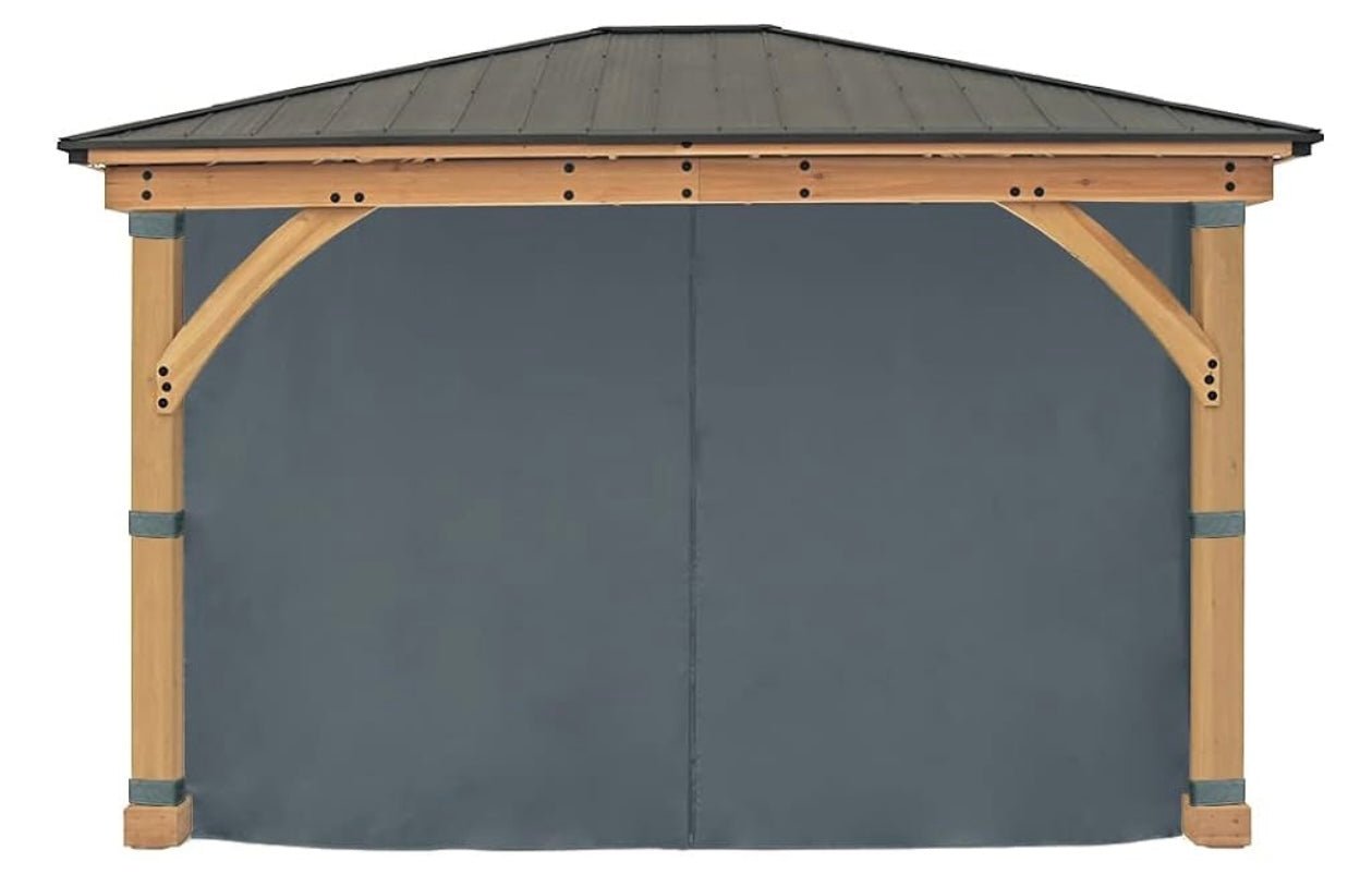 Yardestry Replacement 4-Side Curtain for 11 ft. x 13 ft. Meridian Gazebo (Gray)