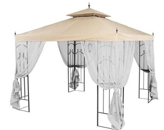 10X10 Replacement Canopy Top Cover for Hampton Bay Arrow Gazebo - Riplock 350 - Beige