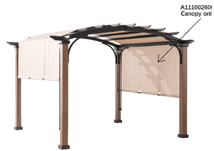 Old Rona Canopy 10 x 10Tan Replacement Canopy For Woodgrain Pergola A106004800 ...