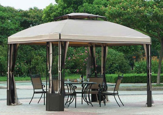 10' X 12' BAY WINDOW GAZEBO  REPLACEMENT CANOPY & NETTING SET L-GZ120PST Sold at Big Lots