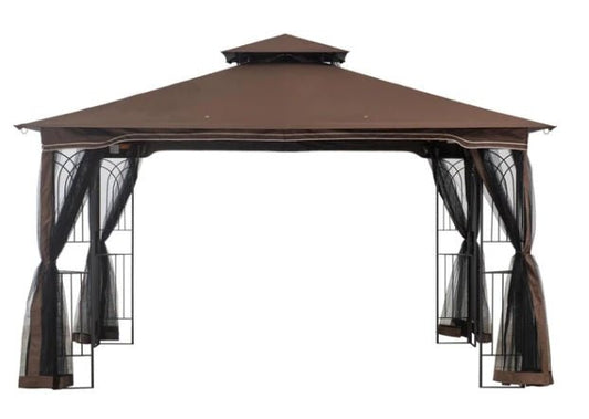 10' X 12' Regency Softop Gazebo for Outdoor Patio with Mosquito Netting (Dark Brown)