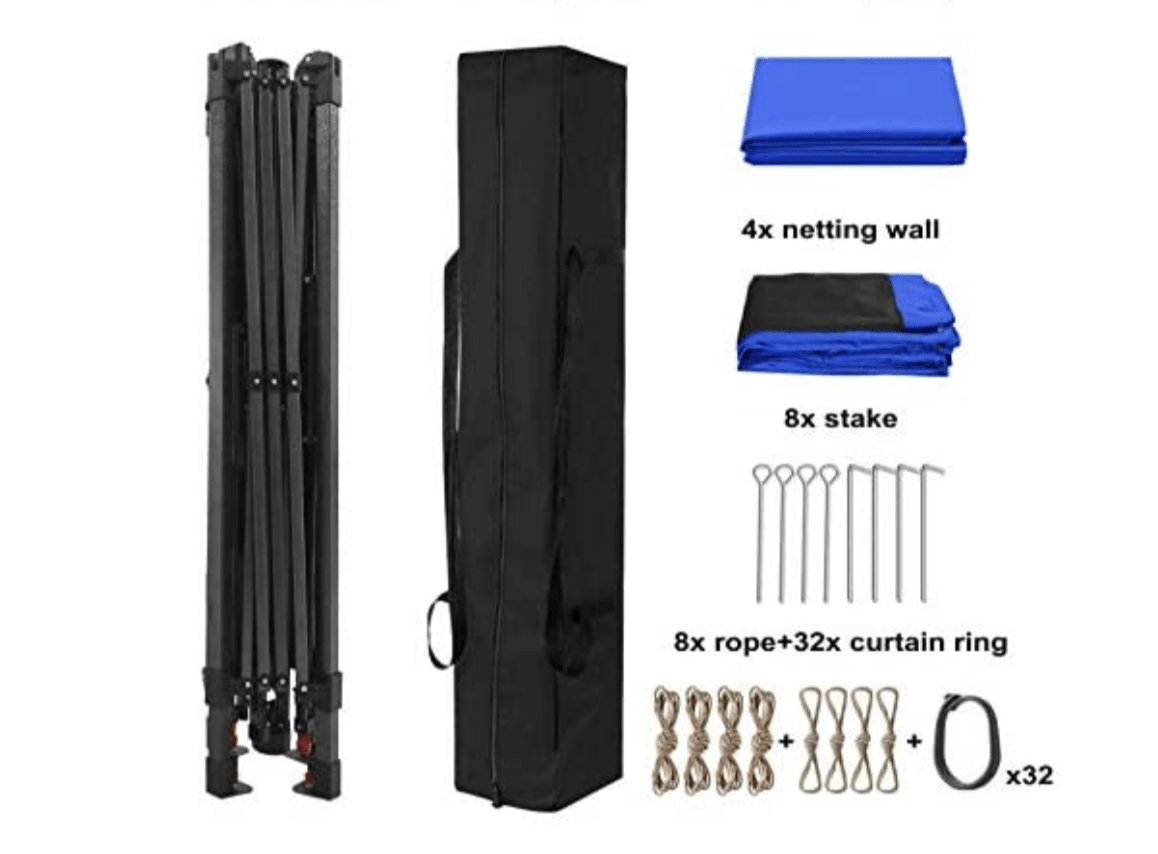 13'x13' Gazebo Tent Outdoor Pop up Gazebo Canopy Shelter with Mosquito netting (Blue)