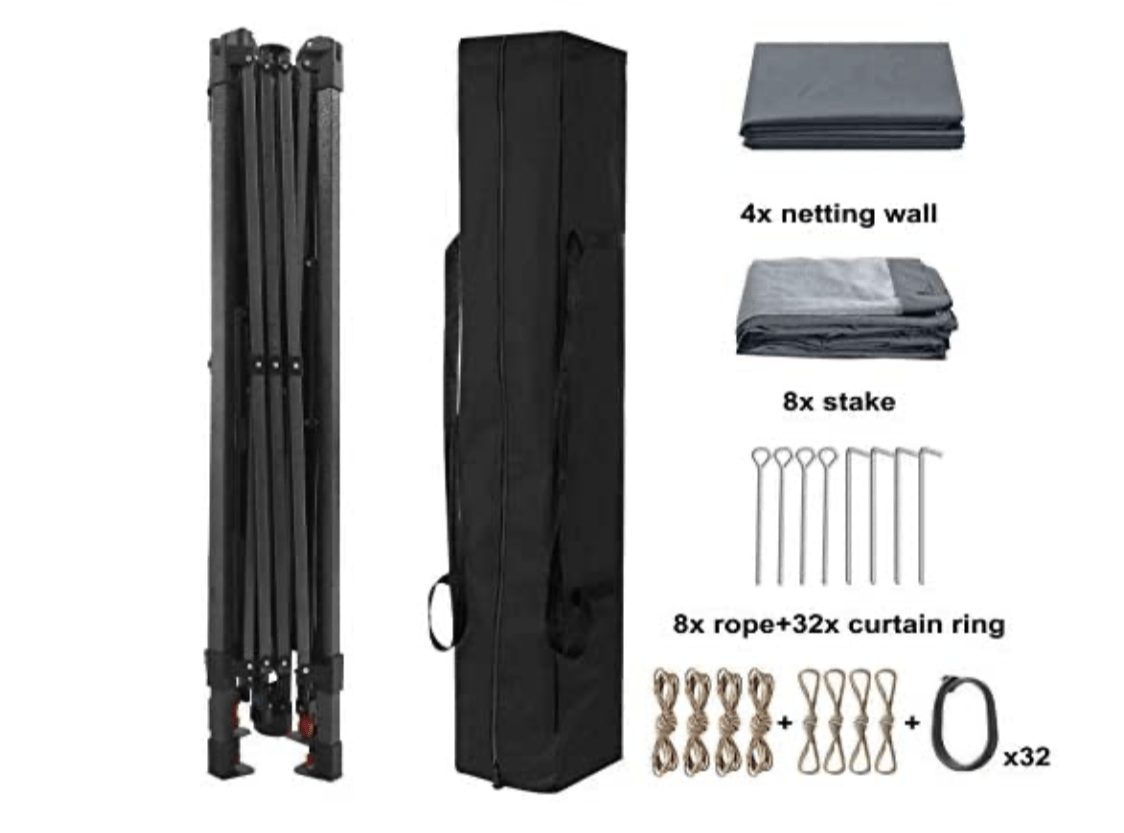 13'x13' Gazebo Tent Outdoor Pop up Gazebo Canopy Shelter with Mosquito netting (Gray)