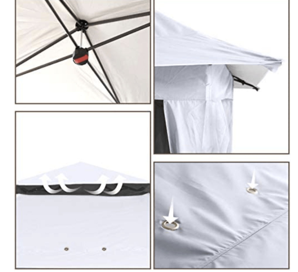 13'x13' Gazebo Tent Outdoor Pop up Gazebo Canopy Shelter with Mosquito netting (White)
