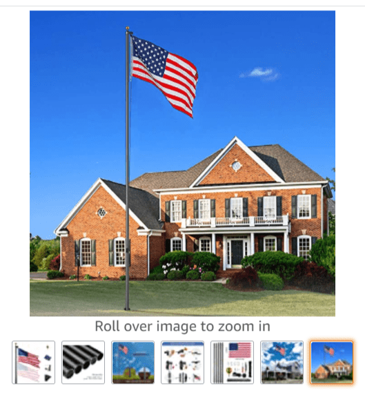 25 Ft Aluminum Black Anodized Sectional Flagpole with 3x5 Ft US Flag Gold Ball Outdoor Heavy Duty 15 Gauge