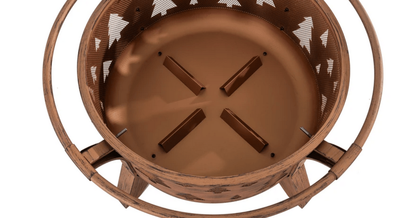 30 in. Tree Motif Round Wood Burning Firepit