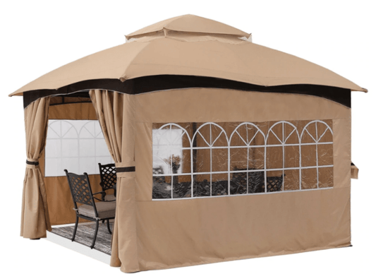 8'x8' Gazebo Patio Gazebos for Winter, Weatherproof Gazebo with Window Curtains for Outdoor Party Wedding