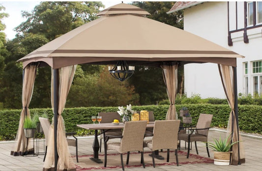 Sunjoy Sesame+Light Brown Replacement Canopy For Domed Soft Top Gazebo (11X13 Ft) A101012212 Sold At SunNest