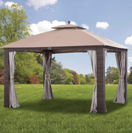 Premium Heavy Duty Replacement Canopy and Vent Cover set for Wicker Domed Gazebo   - Standard 350 - Beige