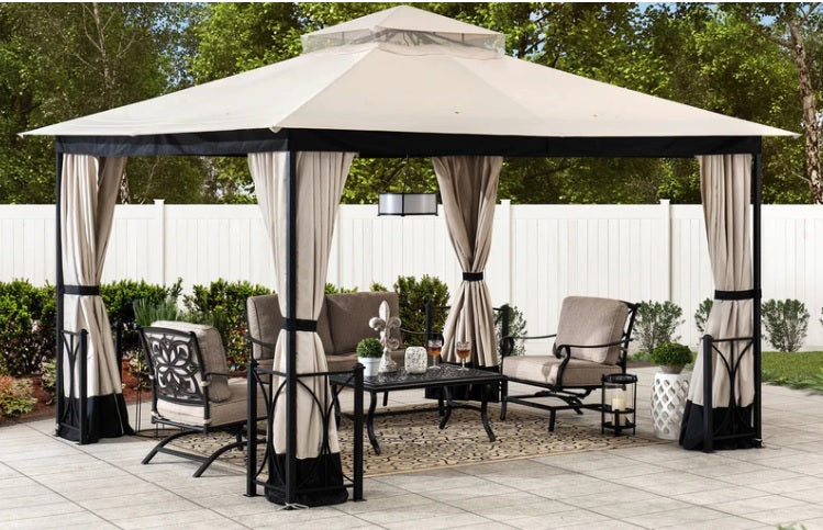 Sesame+Black Replacement Canopy For Belcourt Gazebo (11X13 Ft) A101012410 Sold At SunNest