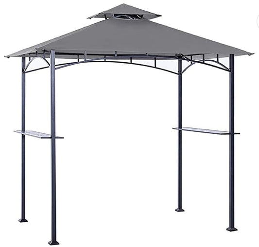 8' X 5' Grill Shelter Gray Replacement Canopy roof ONLY FIT for Gazebo Model L-GZ6698PST-11 Beige