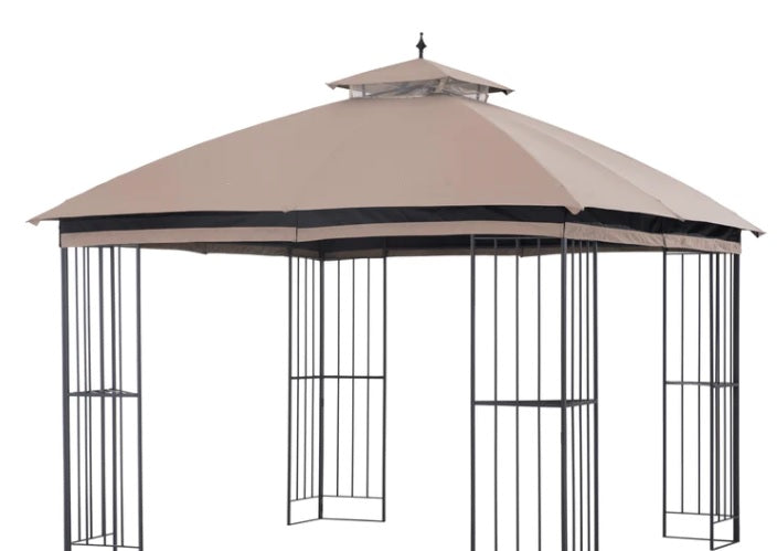 Khaki+Black Replacement Canopy For Easy Up Domed Softtop Gazebo (10X10 Ft) L-GZ038PST-F Sold At Lowe's