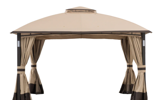 Sunjoy Sesame+Dark Brown Replacement Canopy For Moorehead Gazebo (11X12 Ft) A101011500 Sold At SunNest