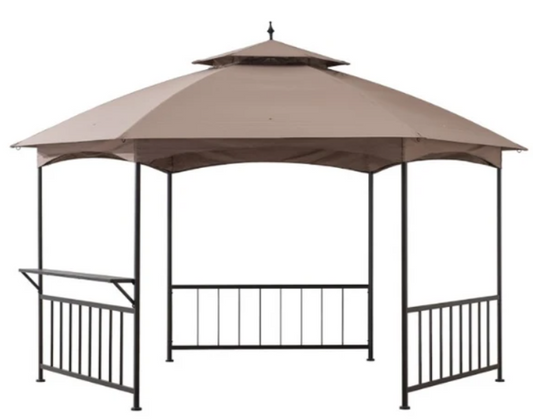 Khaki Replacement D-GZ076PST-D  Canopy (Deluxe Version) for Madison Pavilion Hex Shape  Soft Top Gazebo (11x13