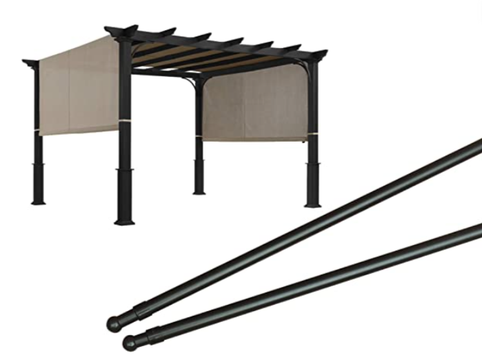 Length Adjustable Weight Rods/Pull Tubes for Pergola Canopy (2 Rods Included, from 77 inches to 146 inches)