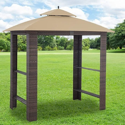 Replacement Canopy Top Cover for Dome Wicker Grill Gazebo - RipLock 350