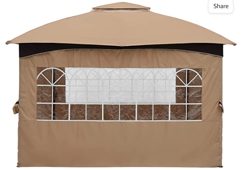 10X12 Gazebo Patio Gazebos for Winter, Weatherproof Gazebo with Window Curtains for Outdoor Party Wedding