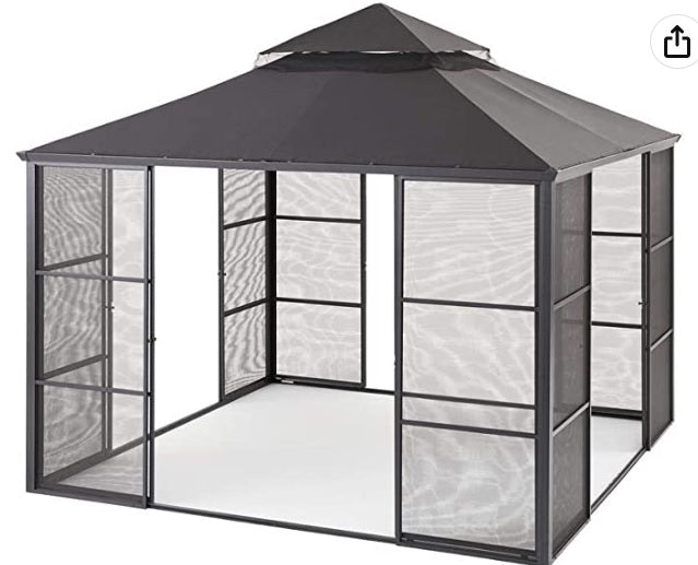 Replacement Canopy Top Cover for Aluminum Gazebo - Riplock 350 - Slate Gray