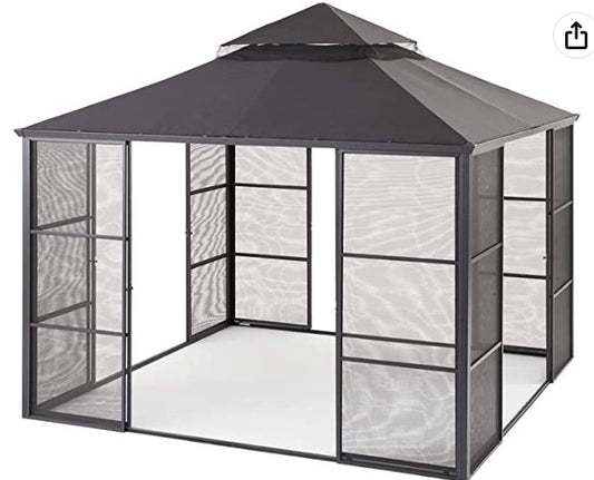 Replacement Canopy Top Cover for Aluminum Gazebo - Riplock 350 - Slate Gray